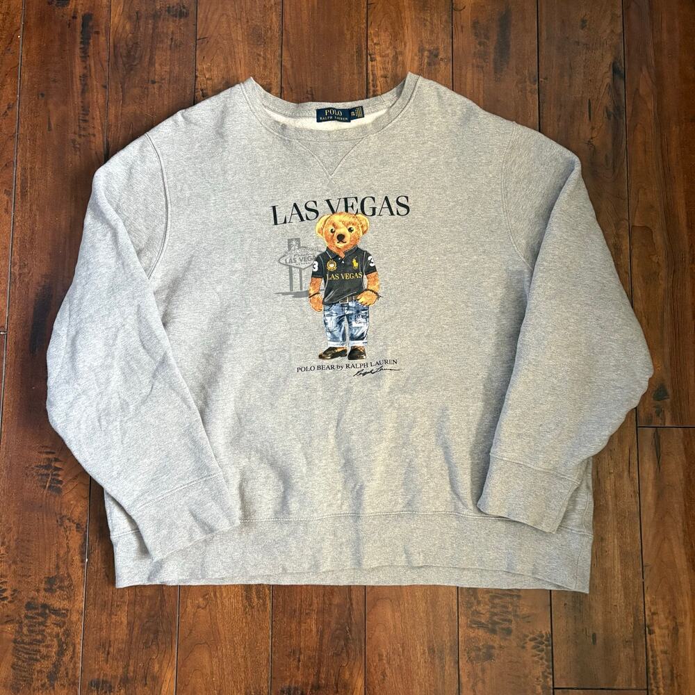 Polo Ralph Lauren Polo Bear Las Vegas Sweatshirt Mens XXL Gray Sportswear